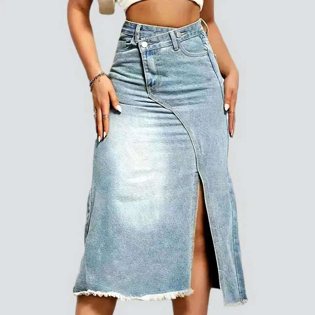 Raw-hem fashion women's denim skirt | Jeans4you.shop