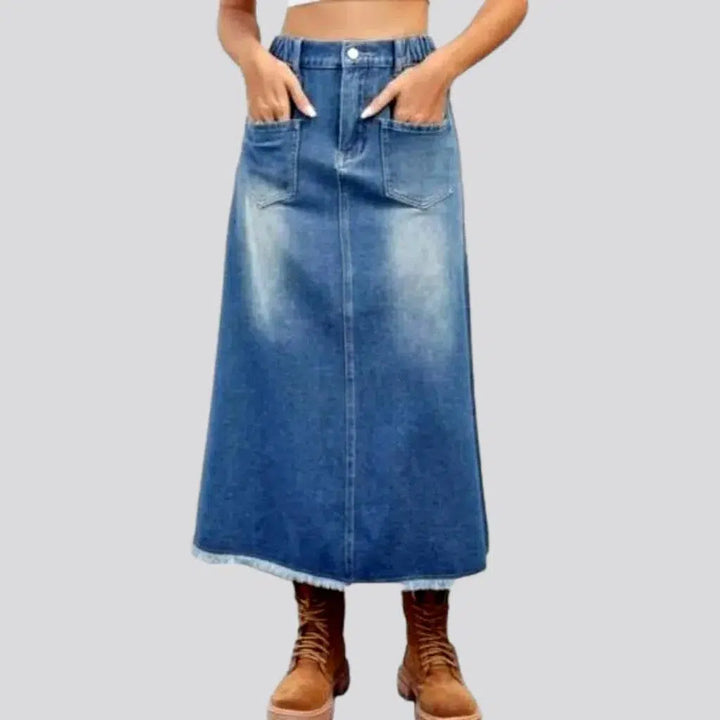 Raw-hem long women's jeans skirt | Jeans4you.shop