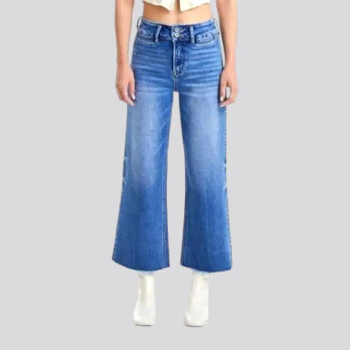 Raw-hem medium wash jeans
 for women | Jeans4you.shop