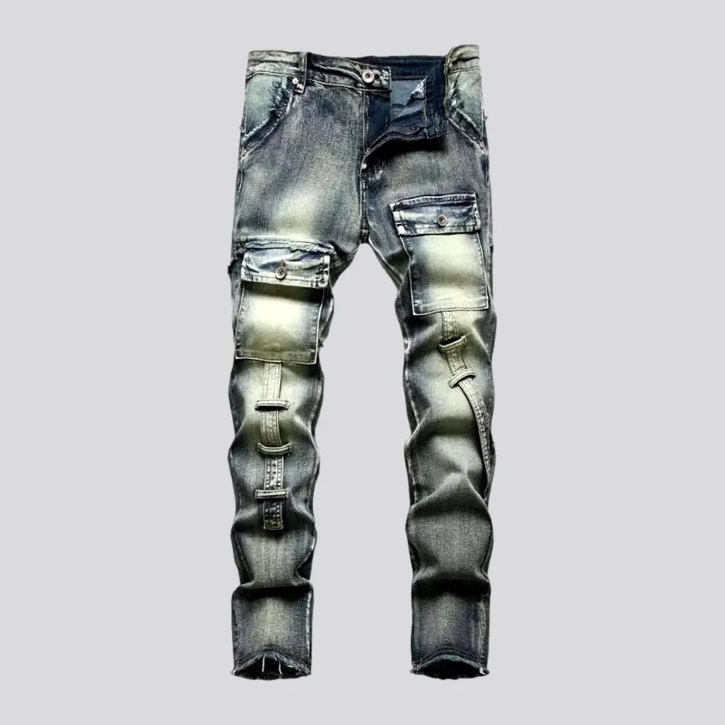 Raw-hem men's embellished jeans | Jeans4you.shop