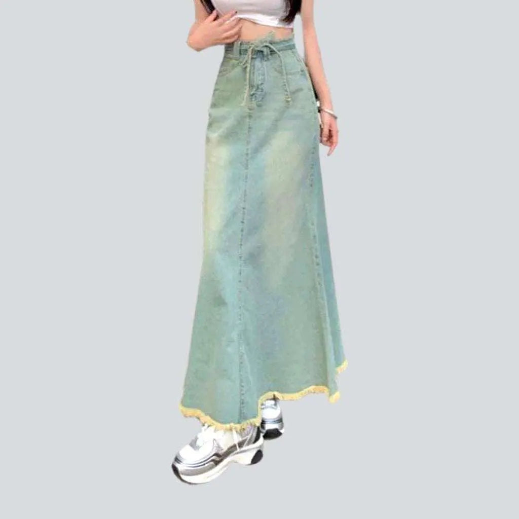 Raw hem vintage women's denim skirt | Jeans4you.shop