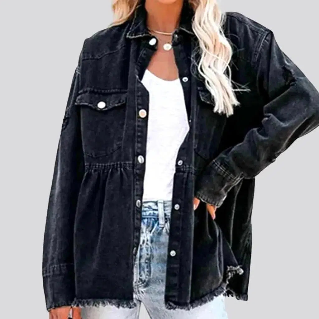 Raw-hem women's jean jacket | Jeans4you.shop