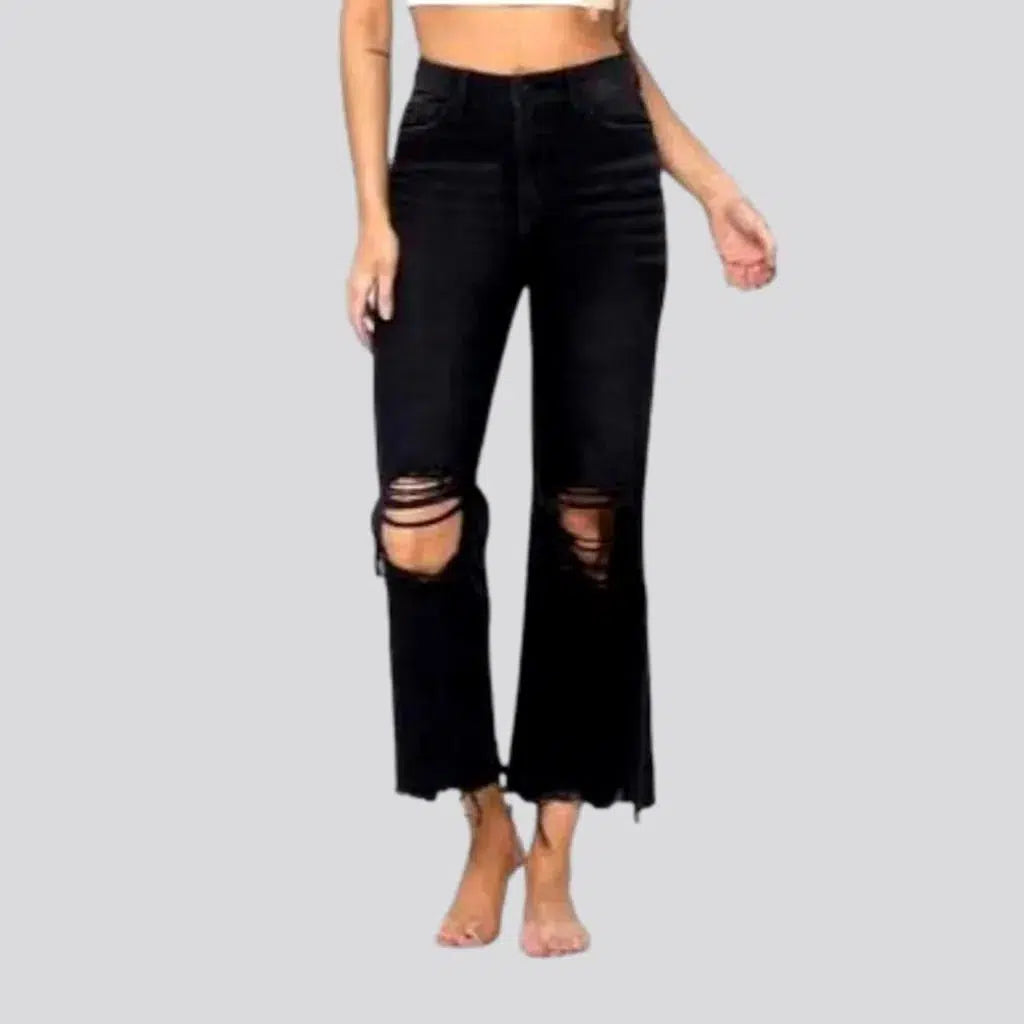 Raw-hem women's whiskered jeans | Jeans4you.shop