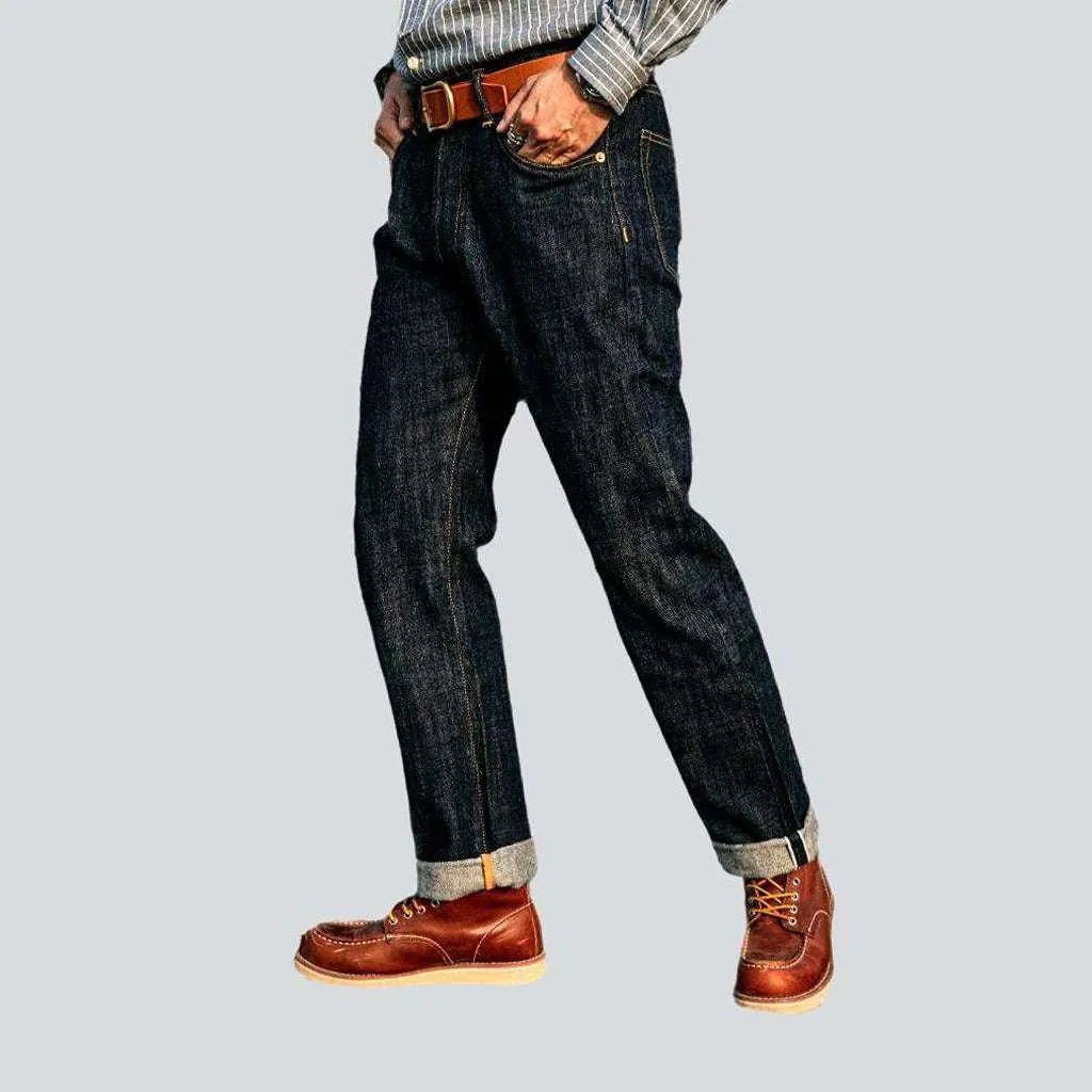Raw high-waist men's selvedge jeans | Jeans4you.shop