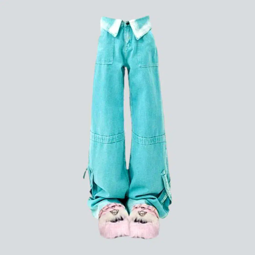 Rectangular pockets y2k jeans | Jeans4you.shop