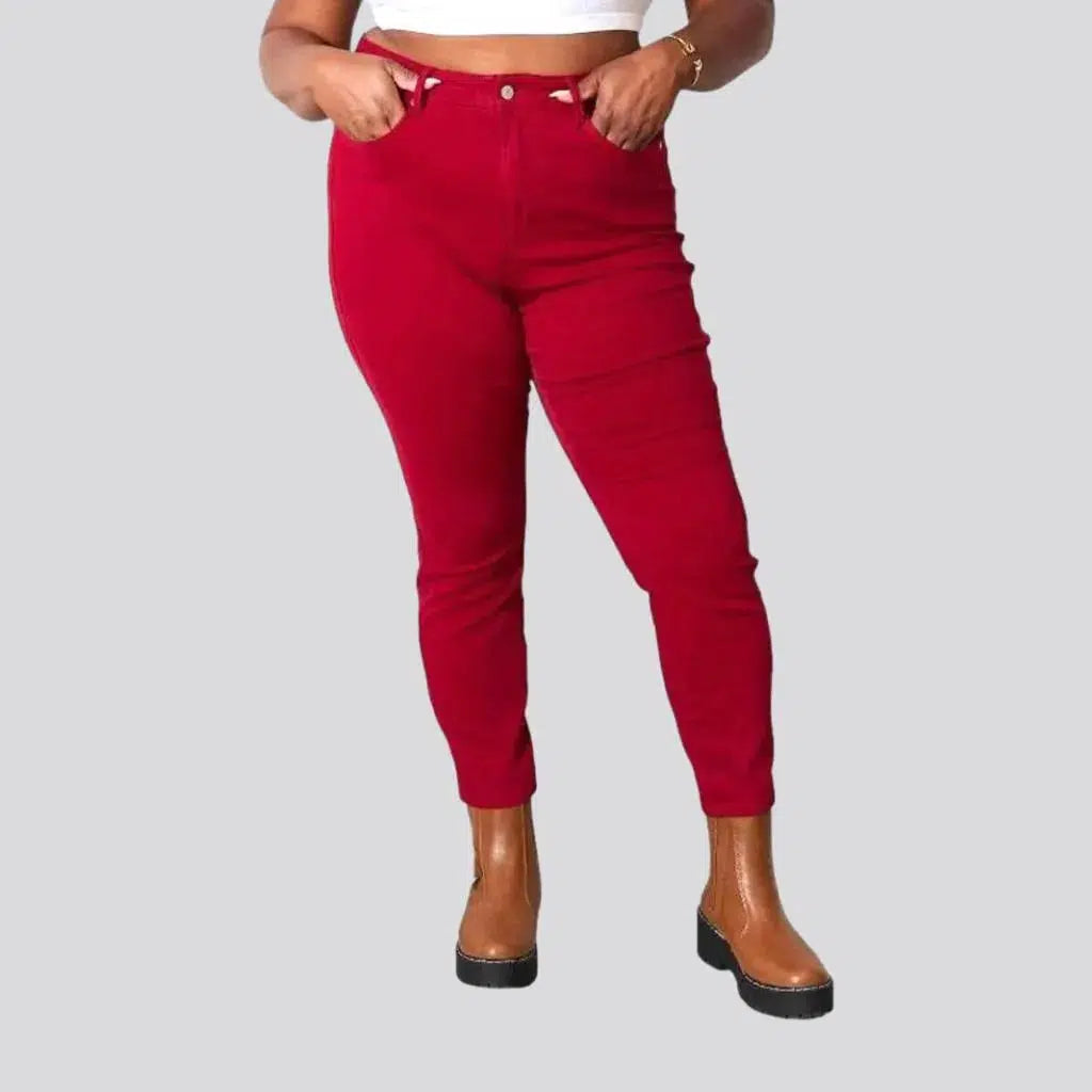 Red ankle-length jeans
 for women | Jeans4you.shop