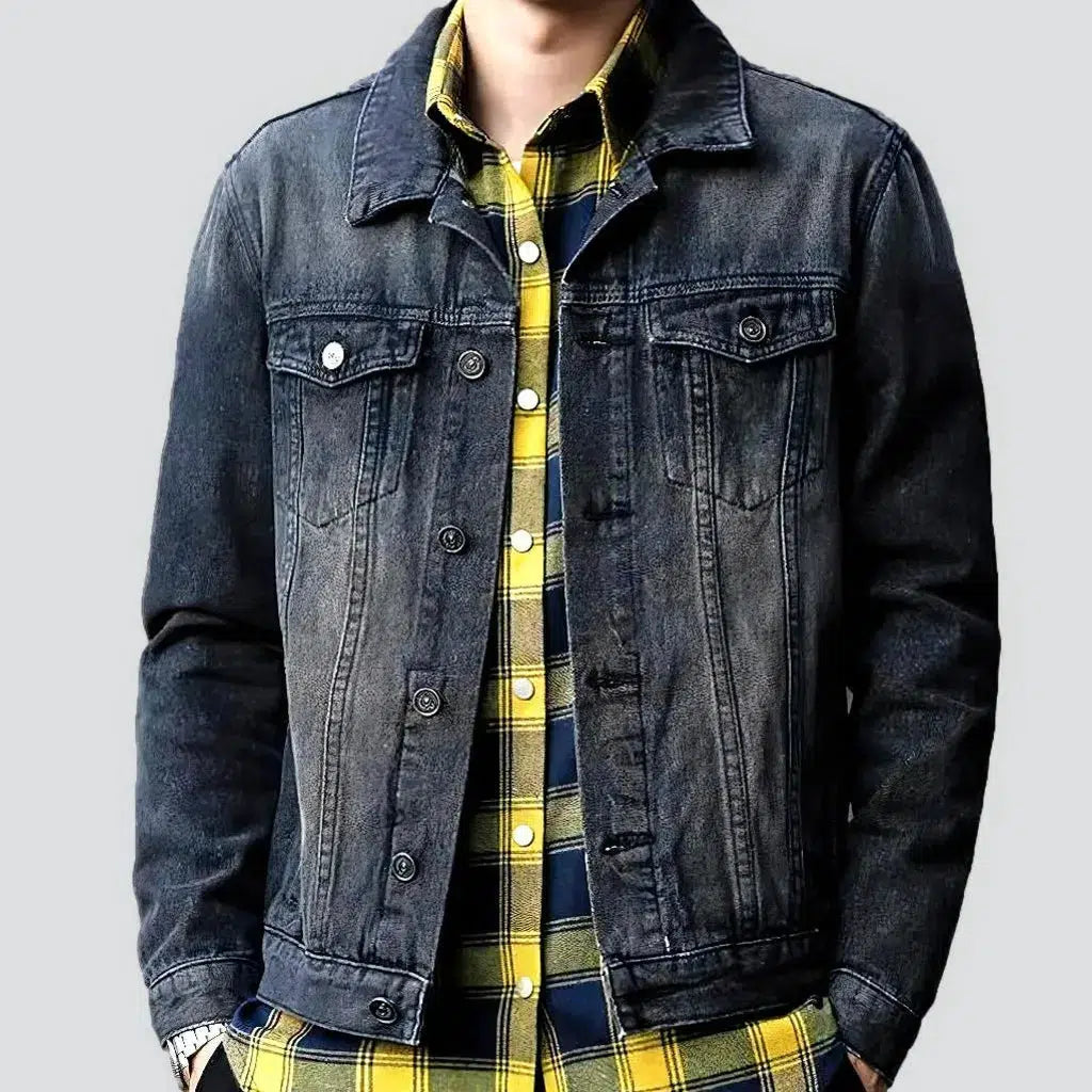 Regular sanded jeans jacket
 for men | Jeans4you.shop
