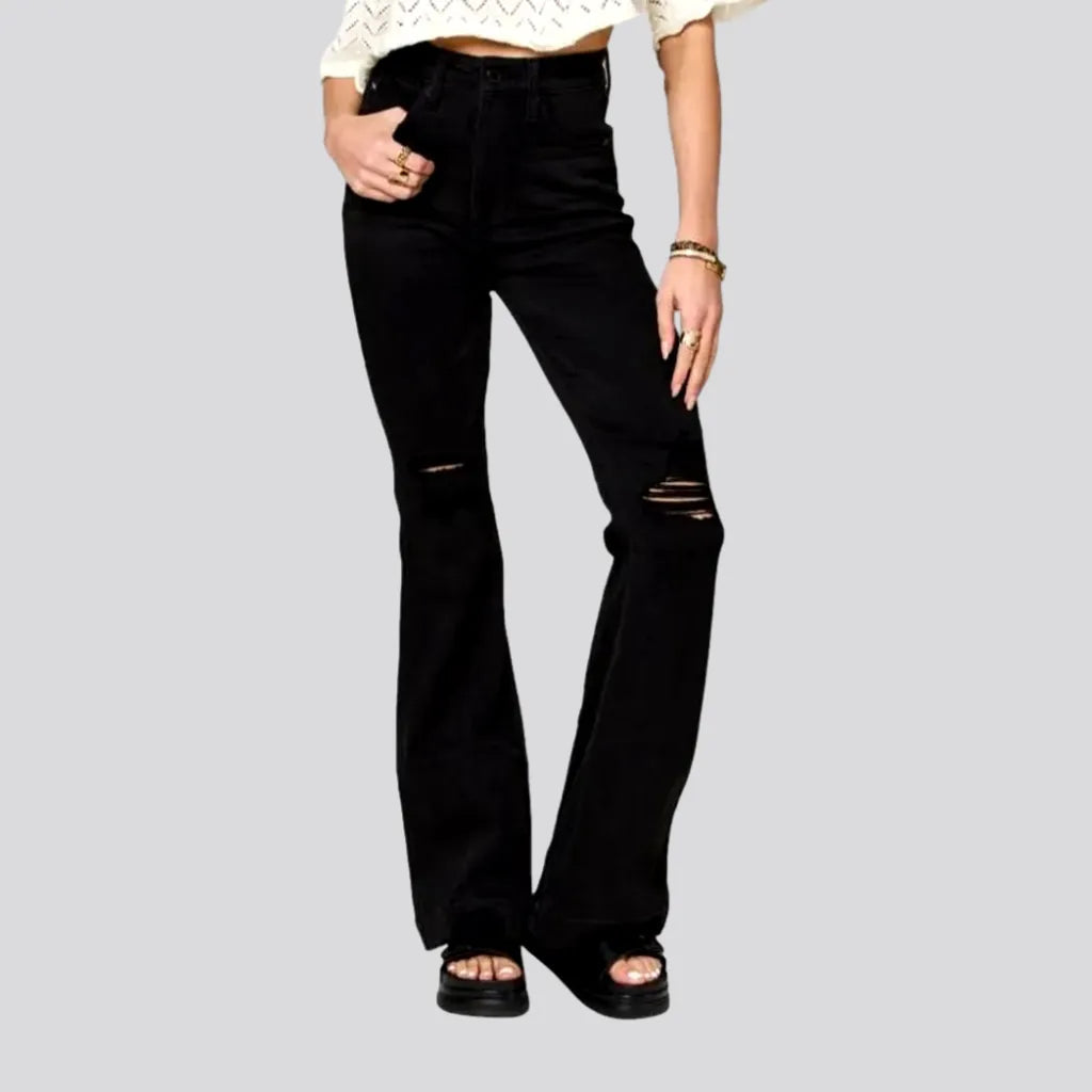 Ripped-knees women's bootcut jeans | Jeans4you.shop