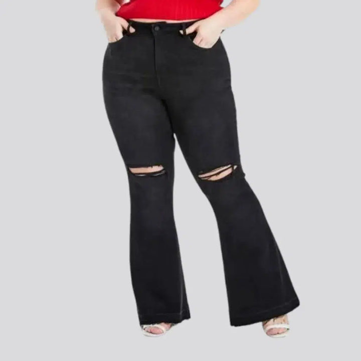 Ripped-knees women's plus-size jeans | Jeans4you.shop
