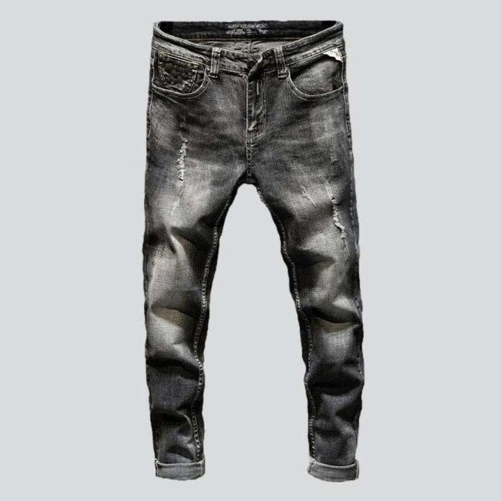 Ripped men's dark grey jeans | Jeans4you.shop