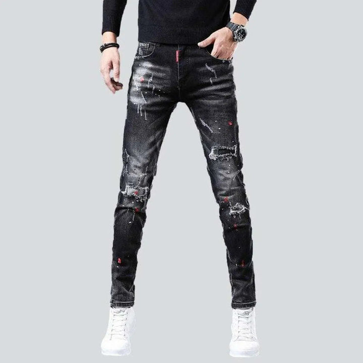 Ripped slightly painted men's jeans | Jeans4you.shop