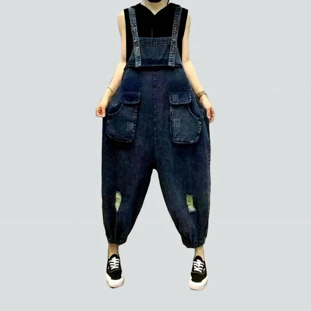 Ripped women's denim jumpsuit | Jeans4you.shop