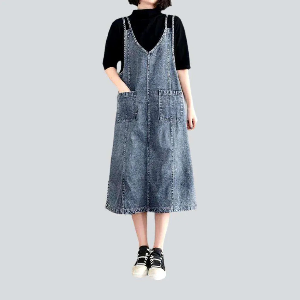 Roomy pocket vintage denim dress | Jeans4you.shop