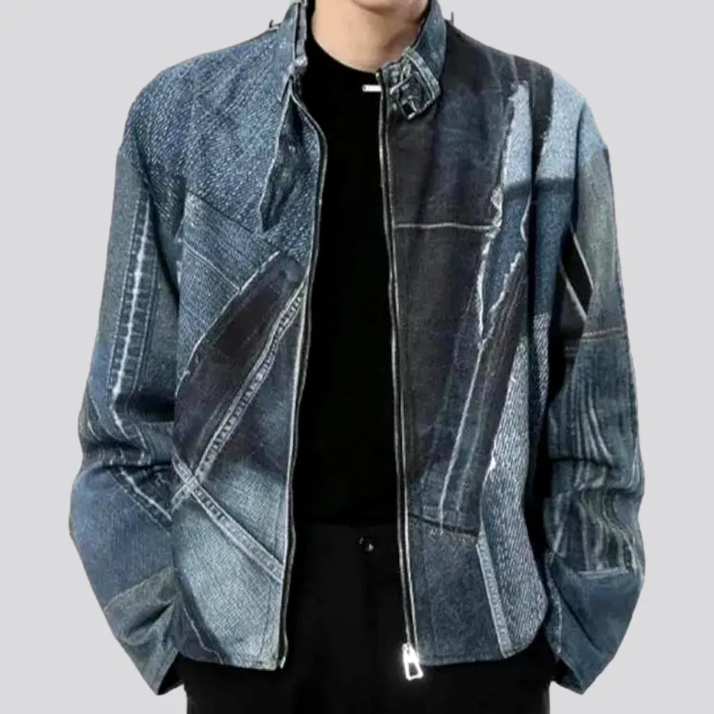 Round-collar men's denim jacket | Jeans4you.shop