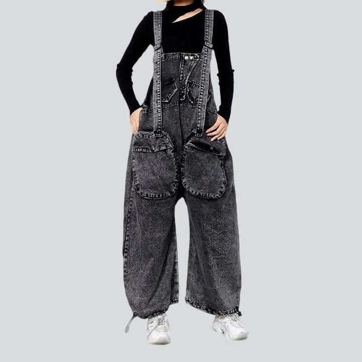 Round pockets women's denim jumpsuit | Jeans4you.shop