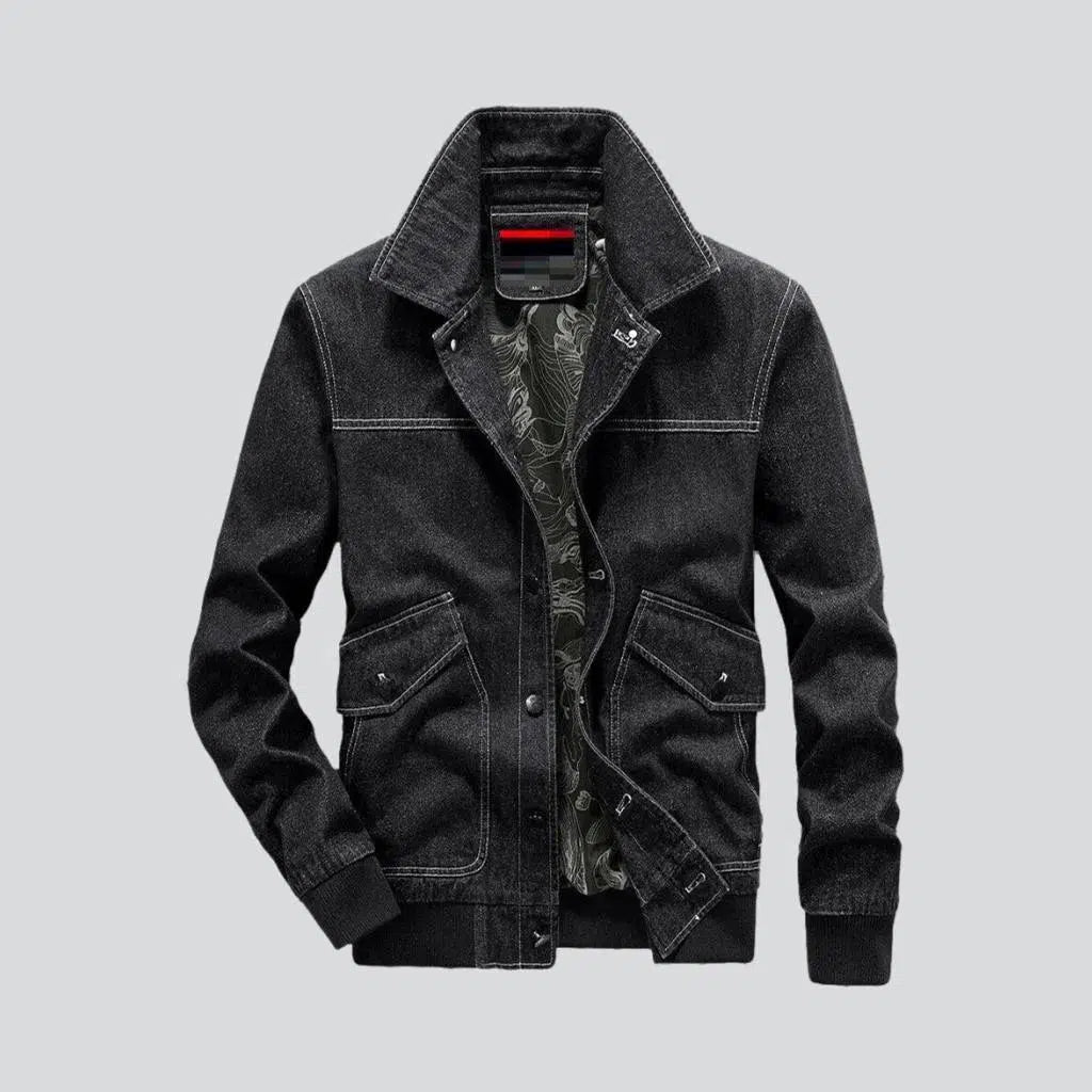 Rubber hem & sleeves denim jacket
 for men | Jeans4you.shop
