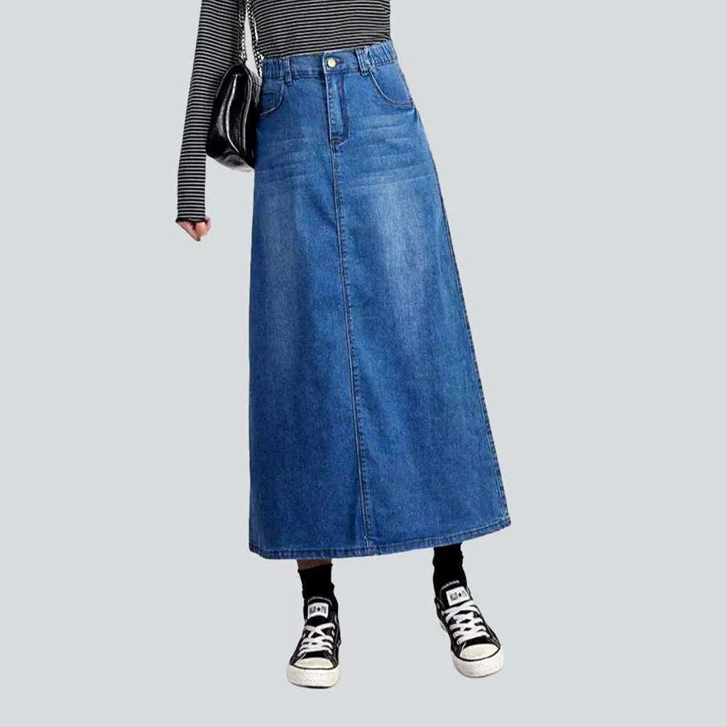 Rubber waistband casual denim skirt | Jeans4you.shop