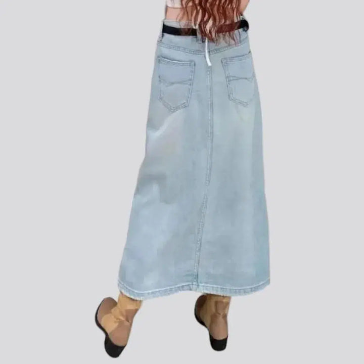 90s whiskered women's jeans skirt
