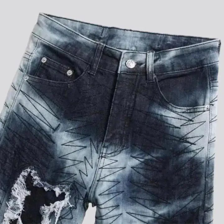 5-pocket men's tie-dyed jeans