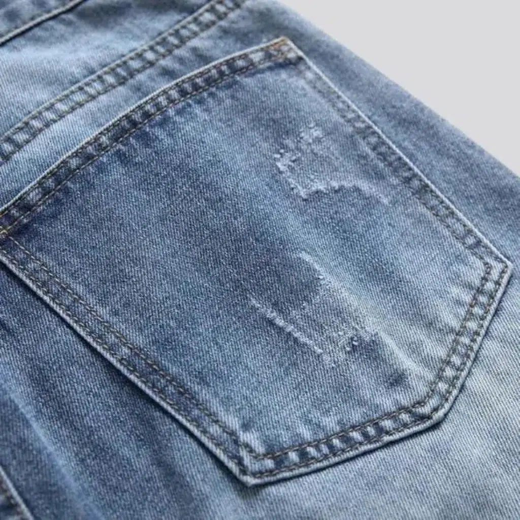 Mid-waist men's grunge jeans