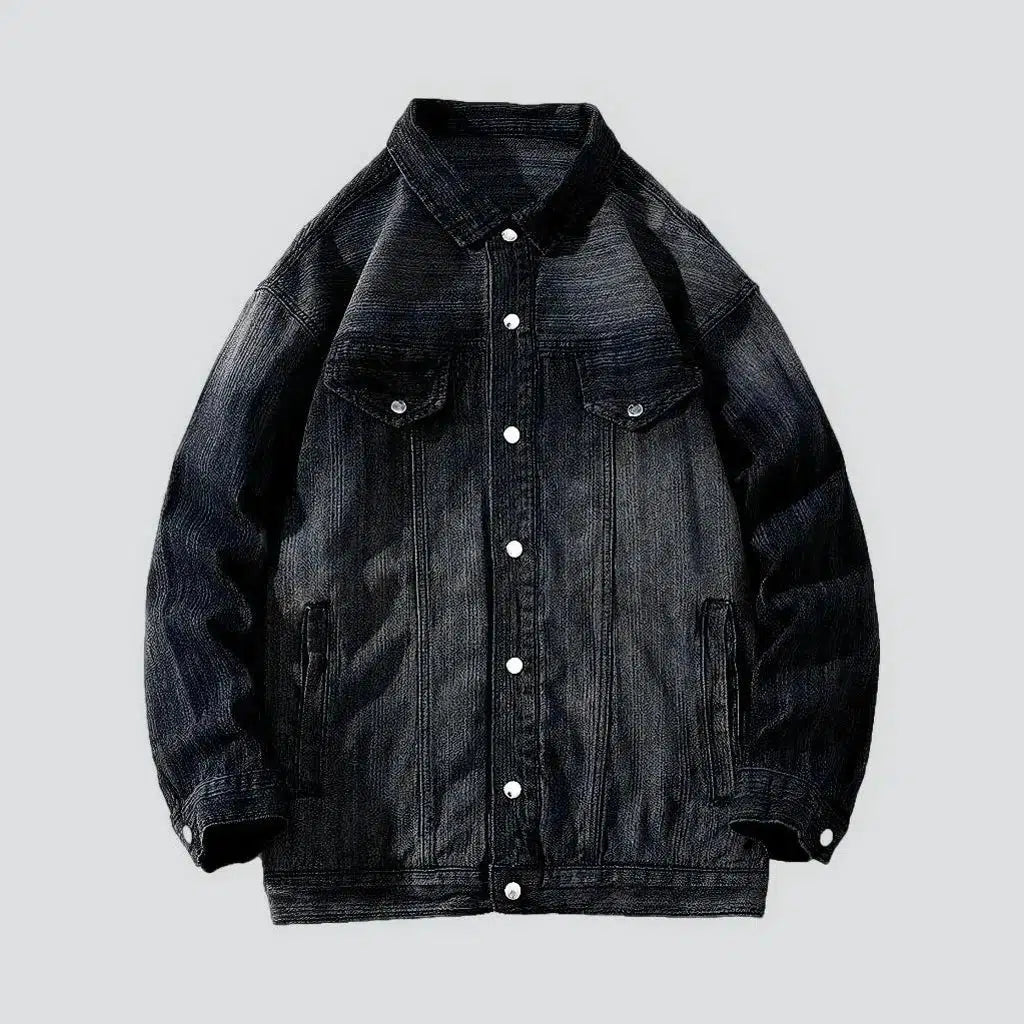 Vintage textured men's jeans jacket
