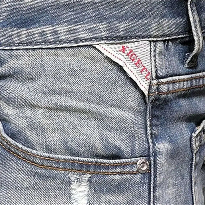 Street men's distressed jeans