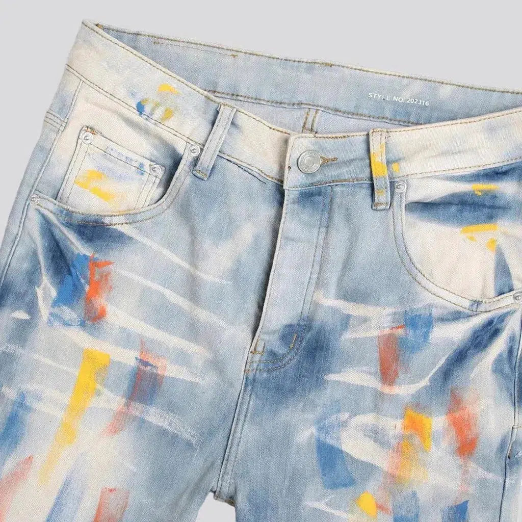 Skinny men's light-wash jeans