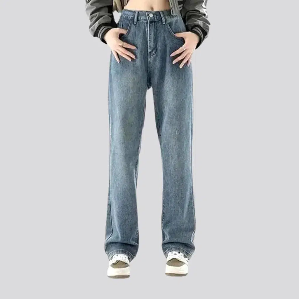 Baggy women's high-rise jeans