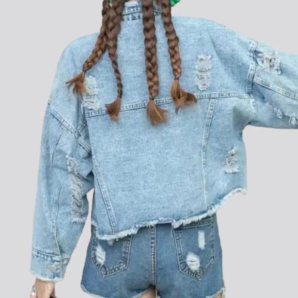 Cropped jeans jacket
 for ladies