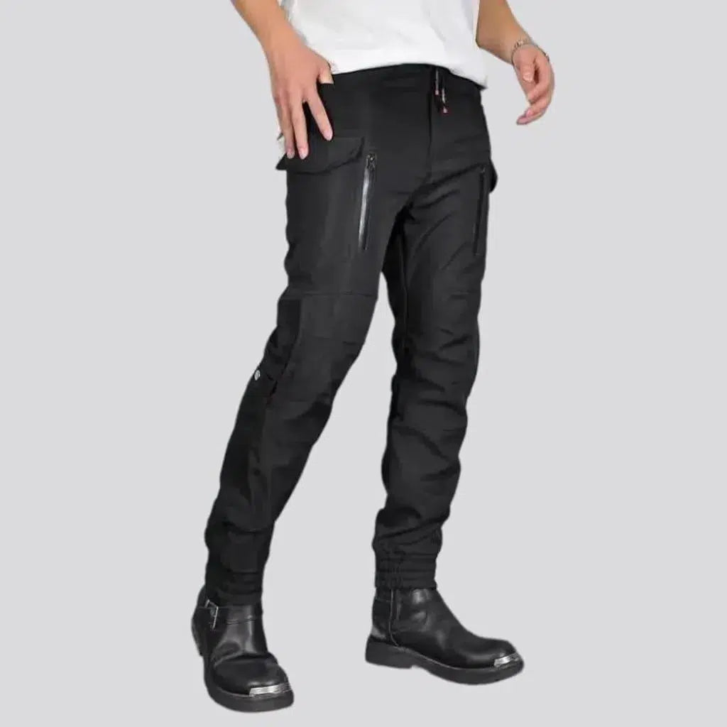 Joggers wax men's motorcycle jeans