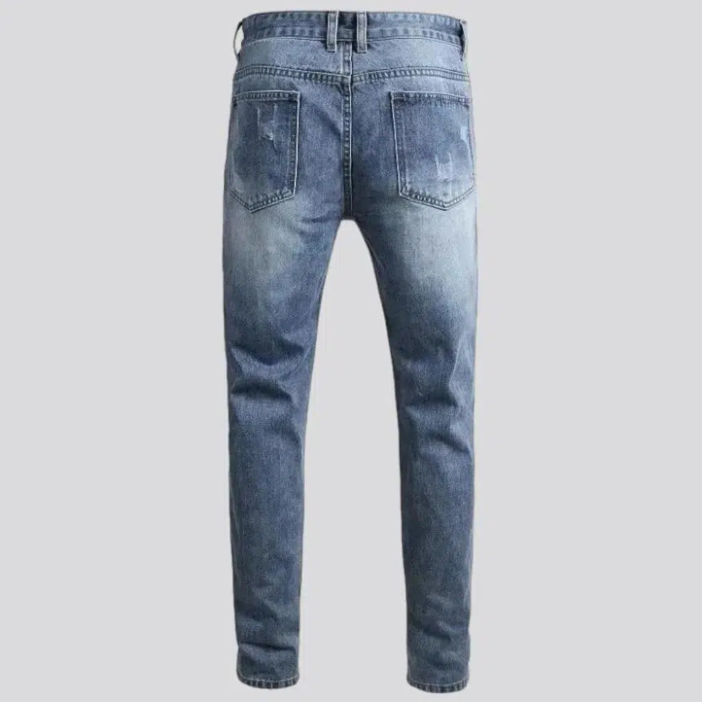 Mid-waist men's grunge jeans