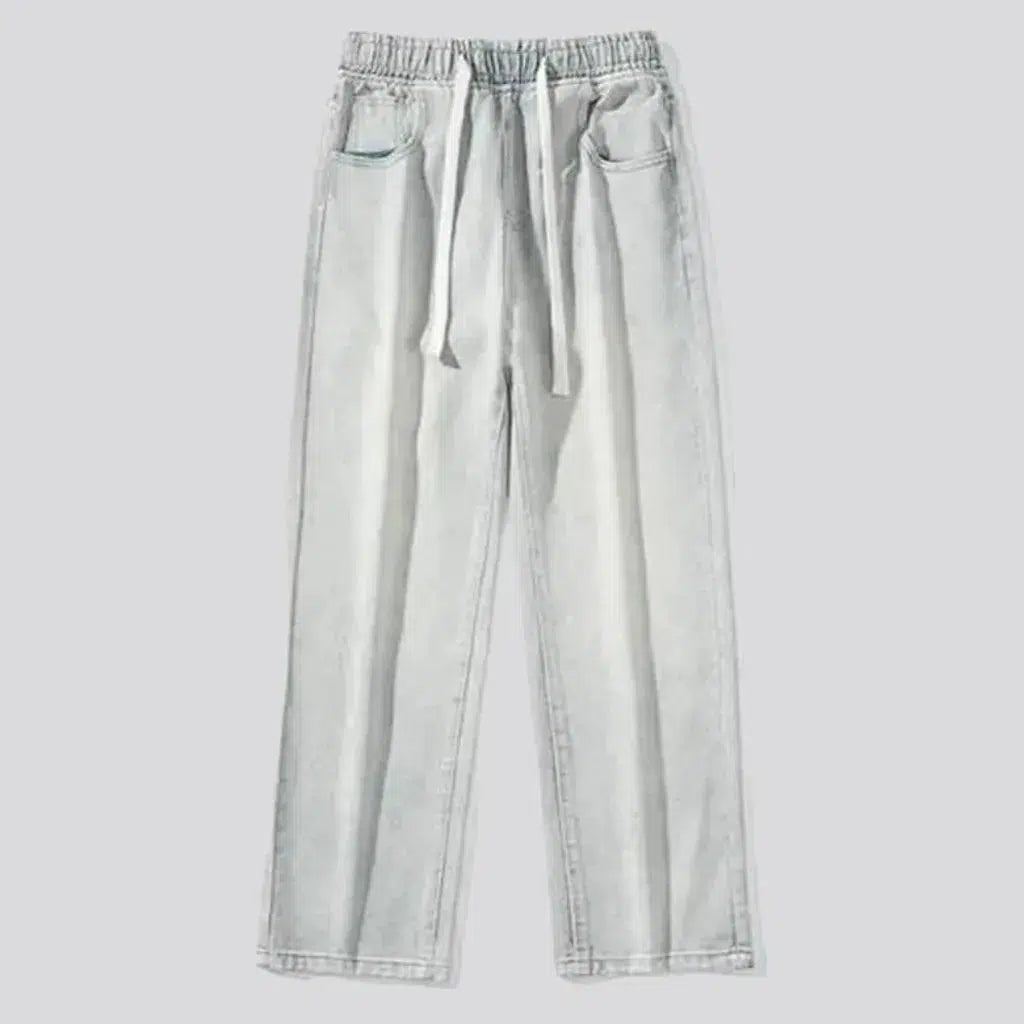 baggy, vintage, stonewashed, sanded, high-waist, drawstrings, women's jeans | Jeans4you.shop