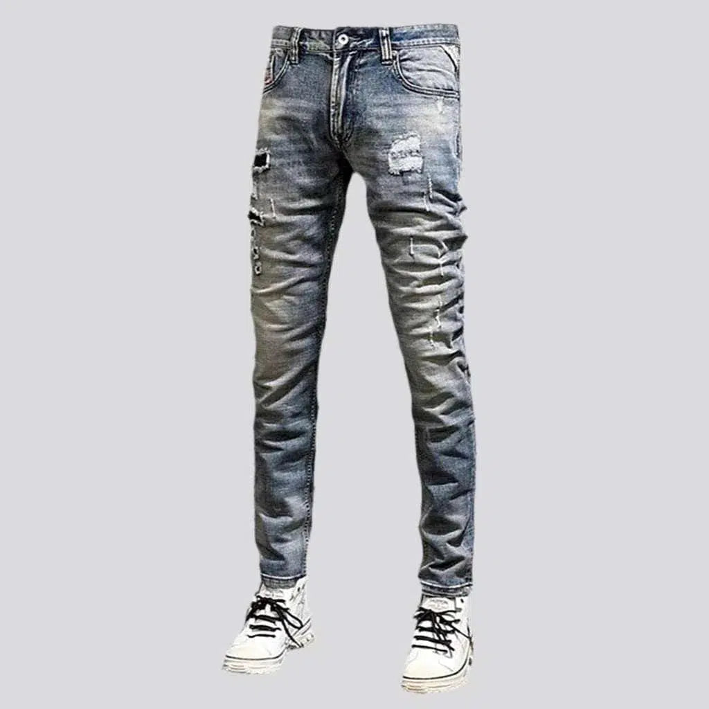 Street men's distressed jeans