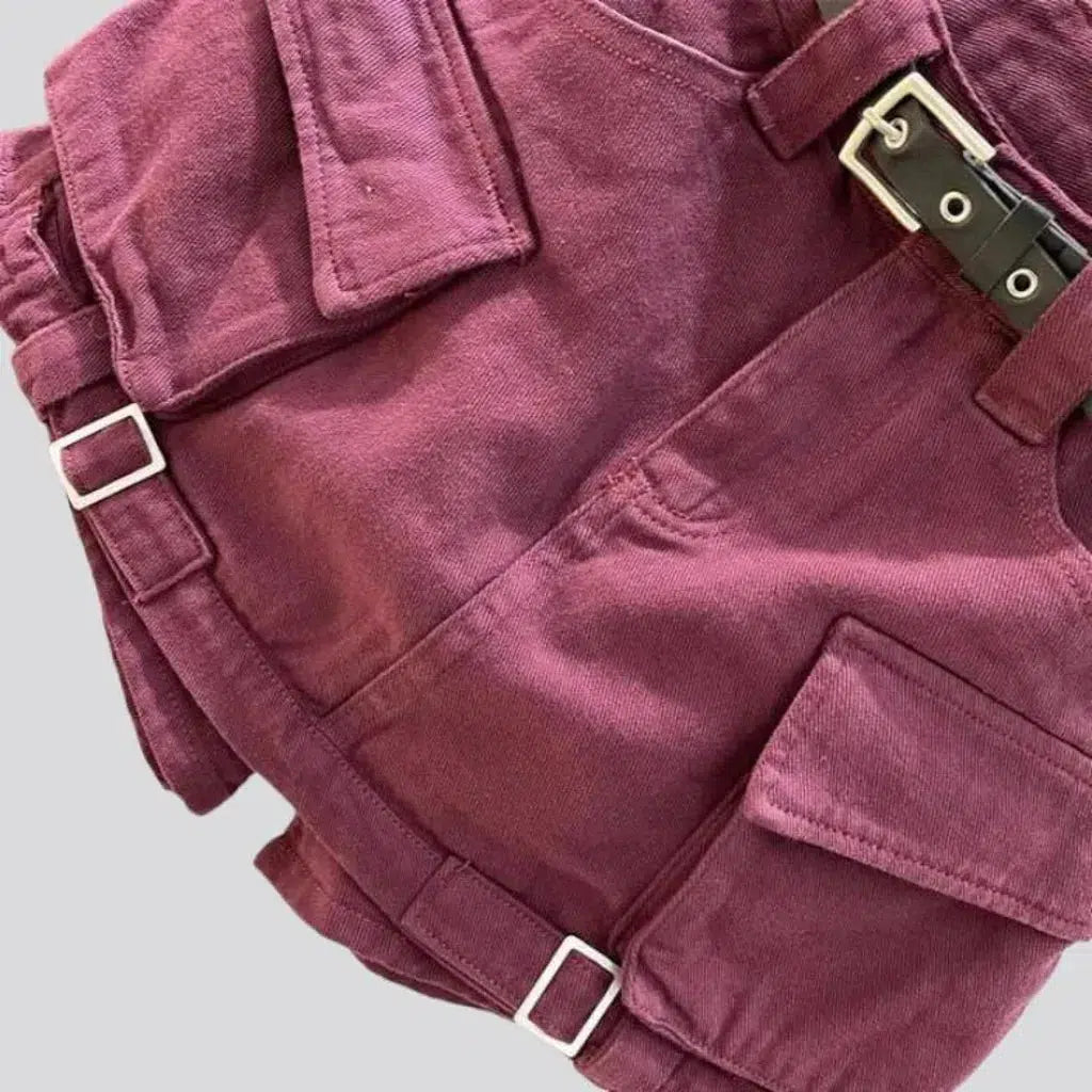Color fashion jean skort
 for ladies