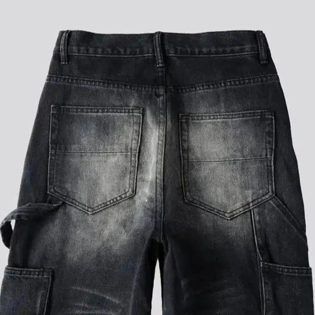 Street men's black jeans