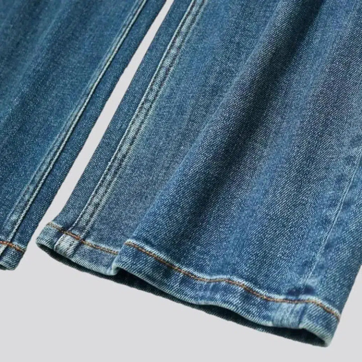 Straight whiskered jeans