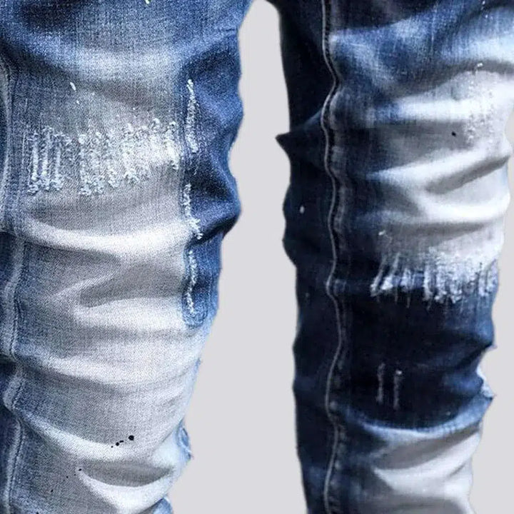 Whiskered men's skinny jeans
