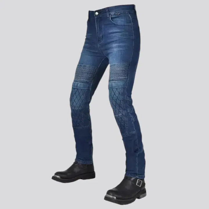 Whiskered protective riding jeans
 for men