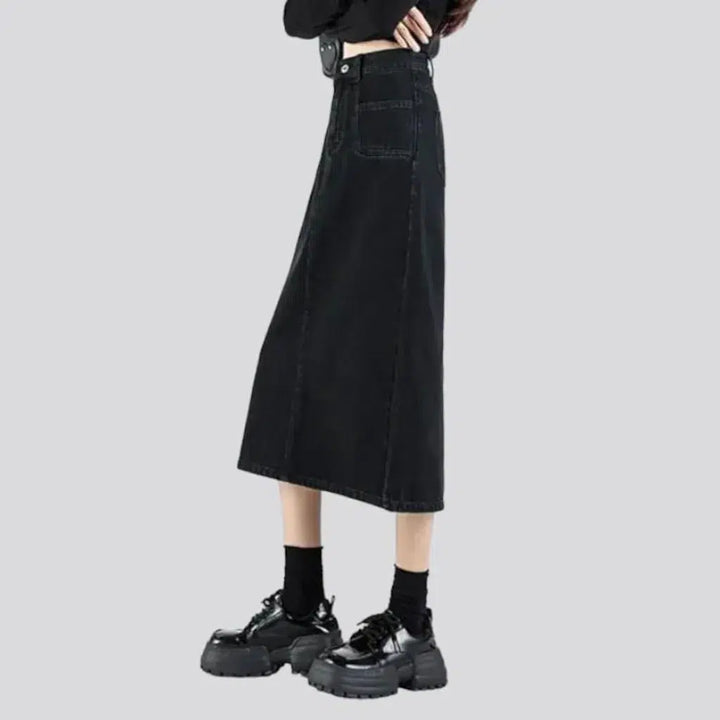 Street sanded women's jean skirt