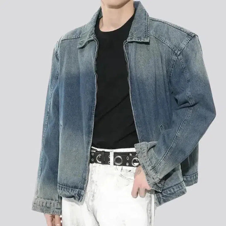 Oversized vintage denim jacket
 for men