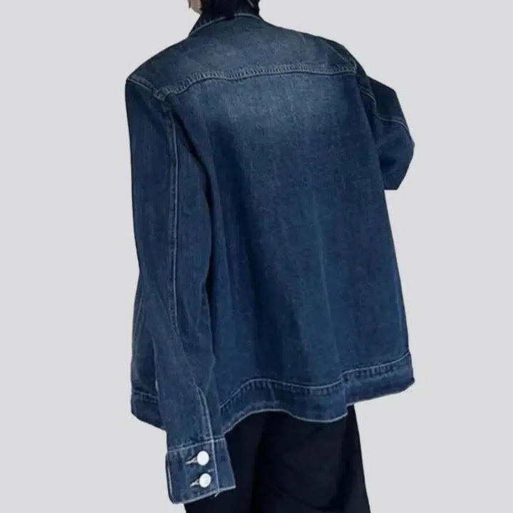 Oversized sanded men's jean jacket