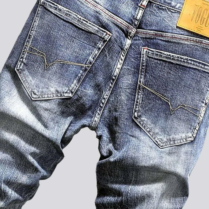 Small eagle embroidery street jeans