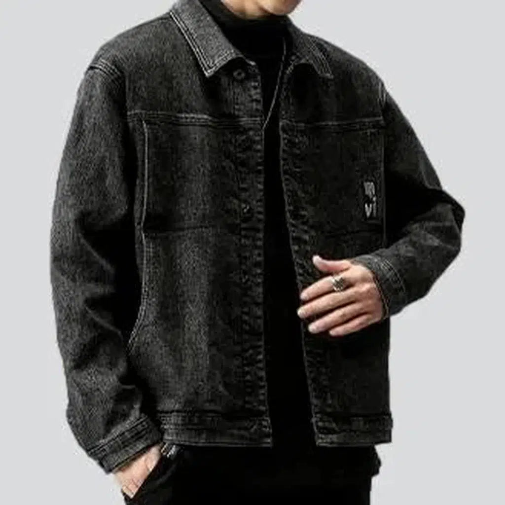 Oversized vintage men's denim jacket
