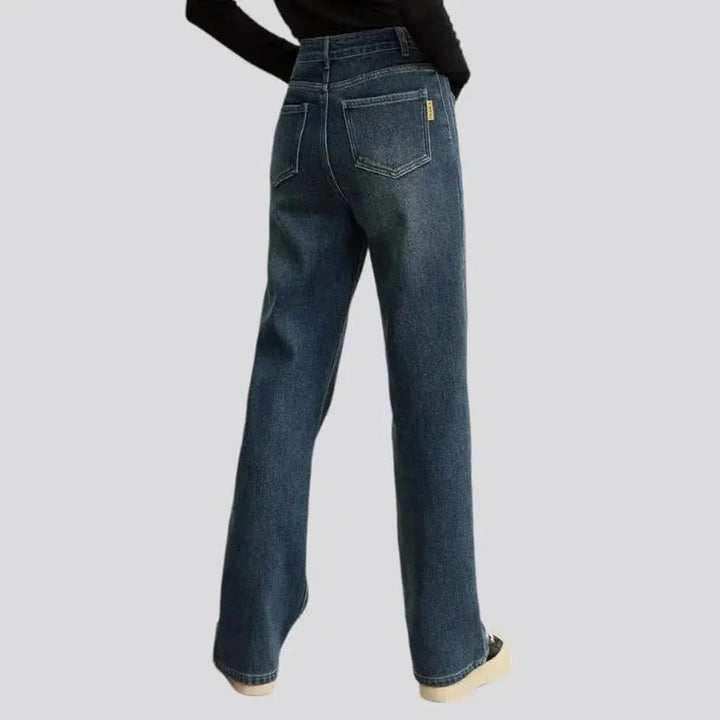 Insulated stonewashed jeans
 for women