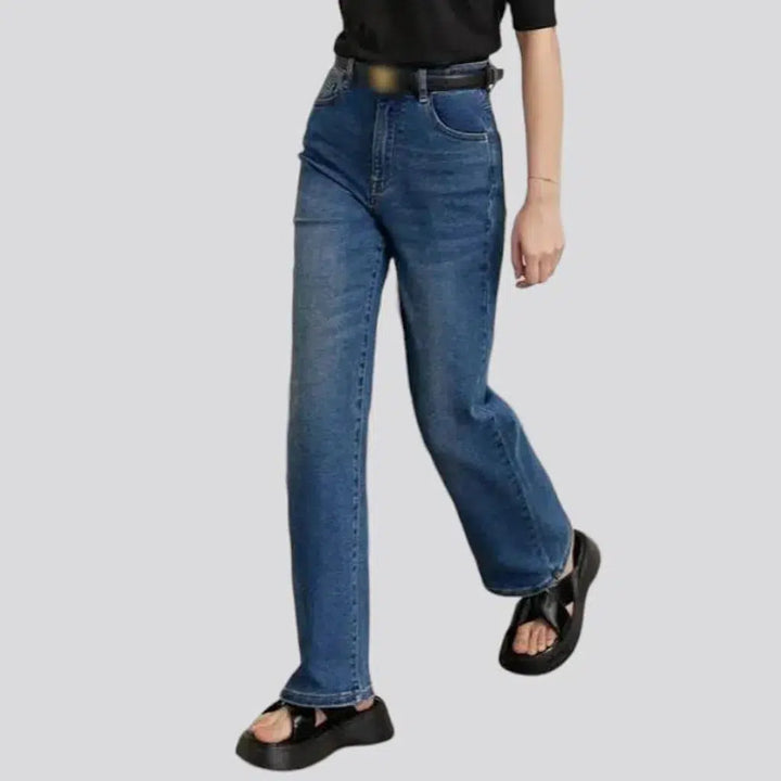 Wide-leg women's street jeans