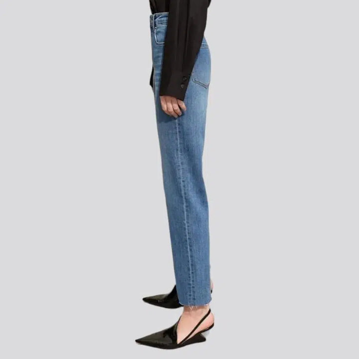 High-waist stonewashed jeans
 for women