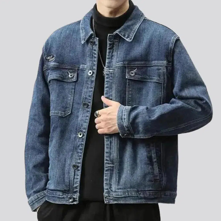 oversized, vintage, sanded, stonewashed, flap-pockets, buttoned, men's jacket | Jeans4you.shop