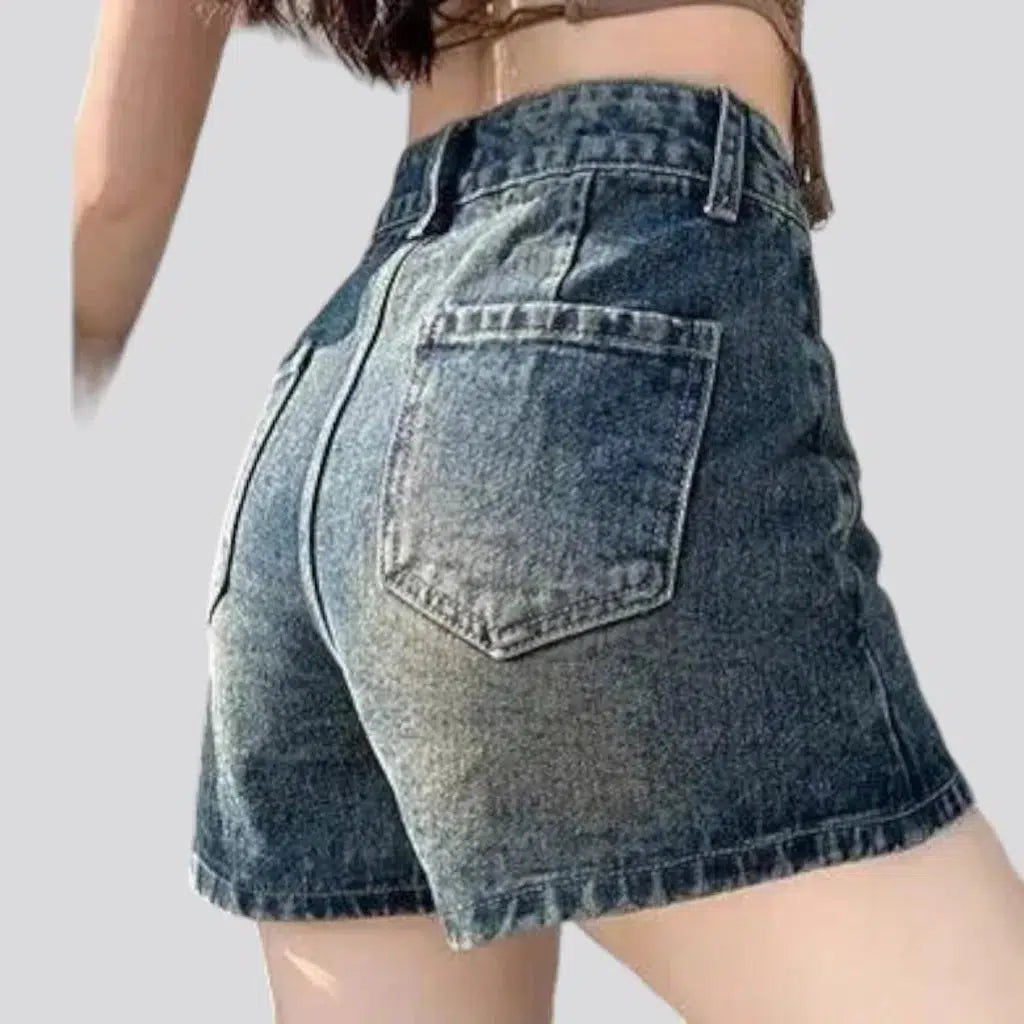 Street front-seams women's jean skort