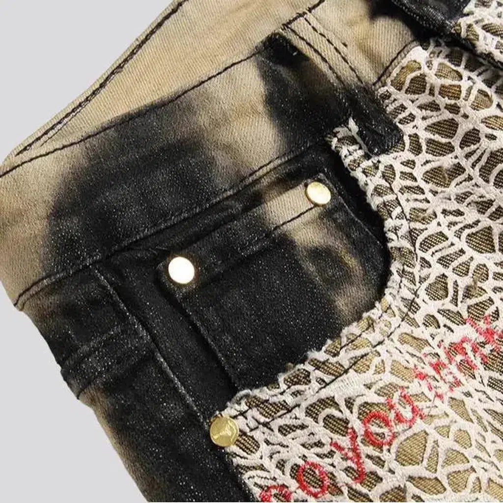 Street men's embroidered jeans