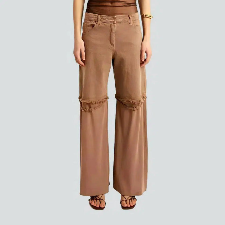 Sand color women's street jeans | Jeans4you.shop